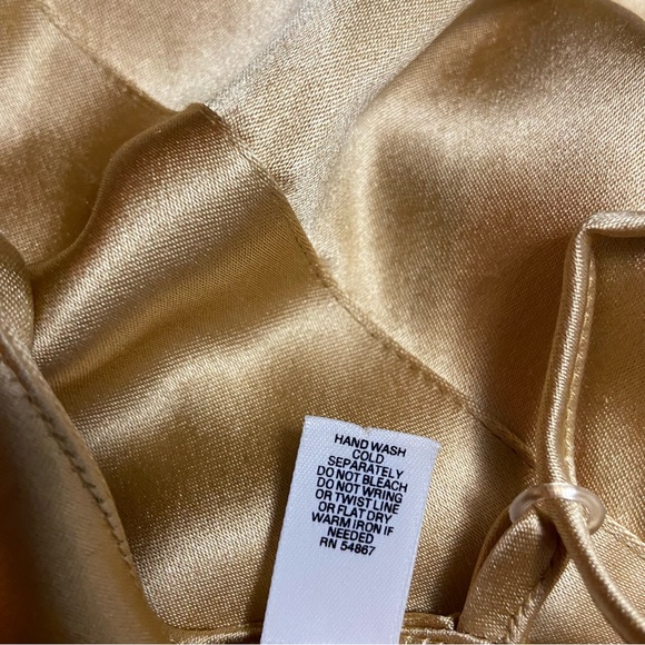 Vintage Victoria’s Secret Pure Silk Champagne Gold Rare Metallic Maxi Slip Dress - Picture 6 of 16